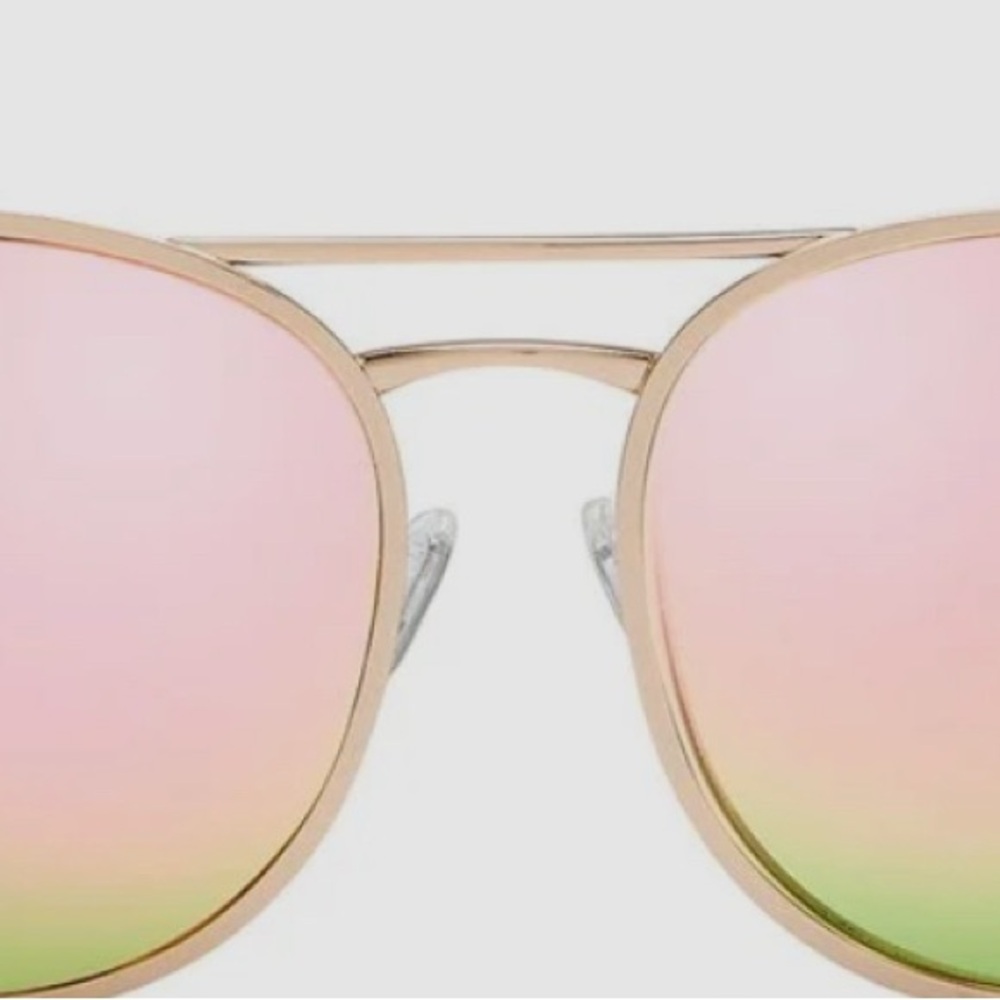 Quay Australia Pink and Green Gradient Sunglasses